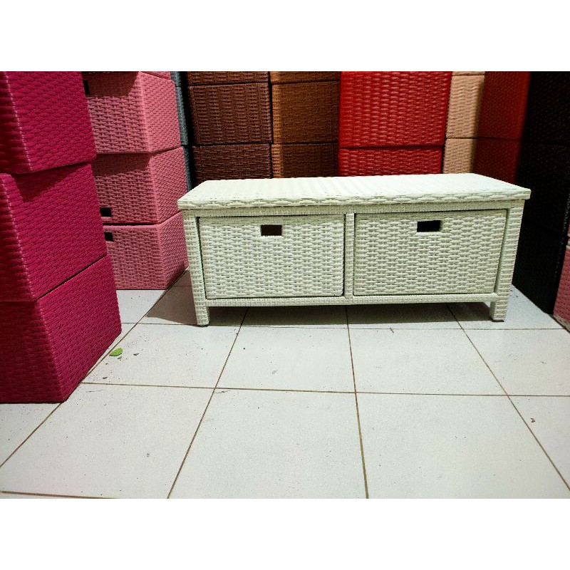 lemari laci rotan sintetis 2 samping