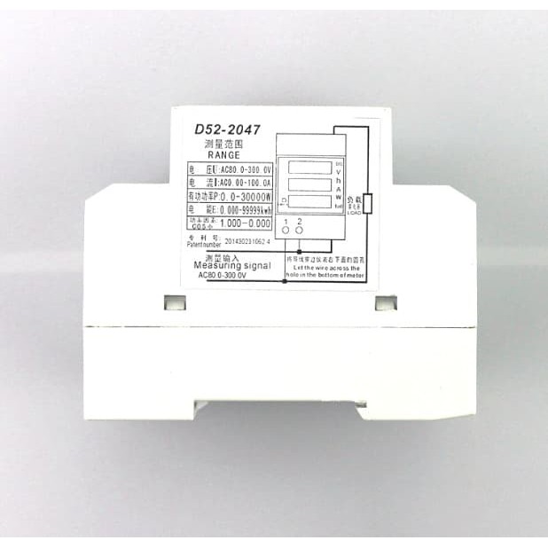 DIN RAIL PLN AC VOLT AMPERE WATT POWER MULTI METER KWH COS PHI MCB