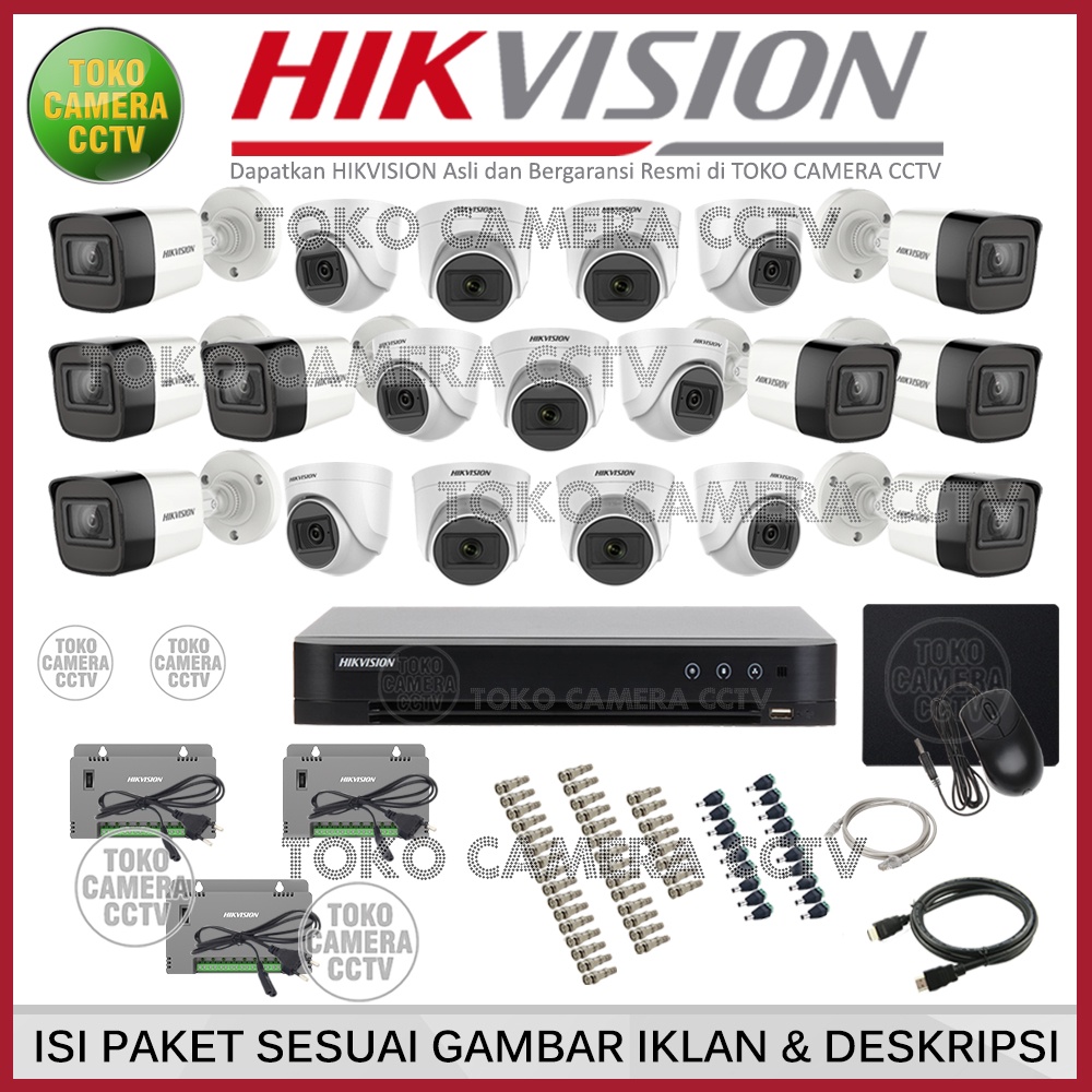 PAKET CCTV HIKVISION 5MP 32 CHANNEL 19 KAMERA