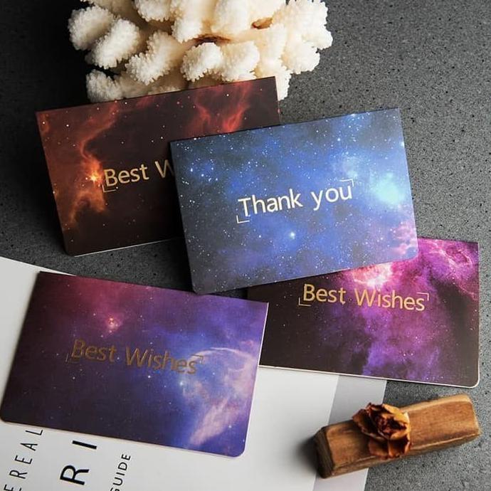 

best wishes kartu ucapan planet vintage style / gift card hadiah