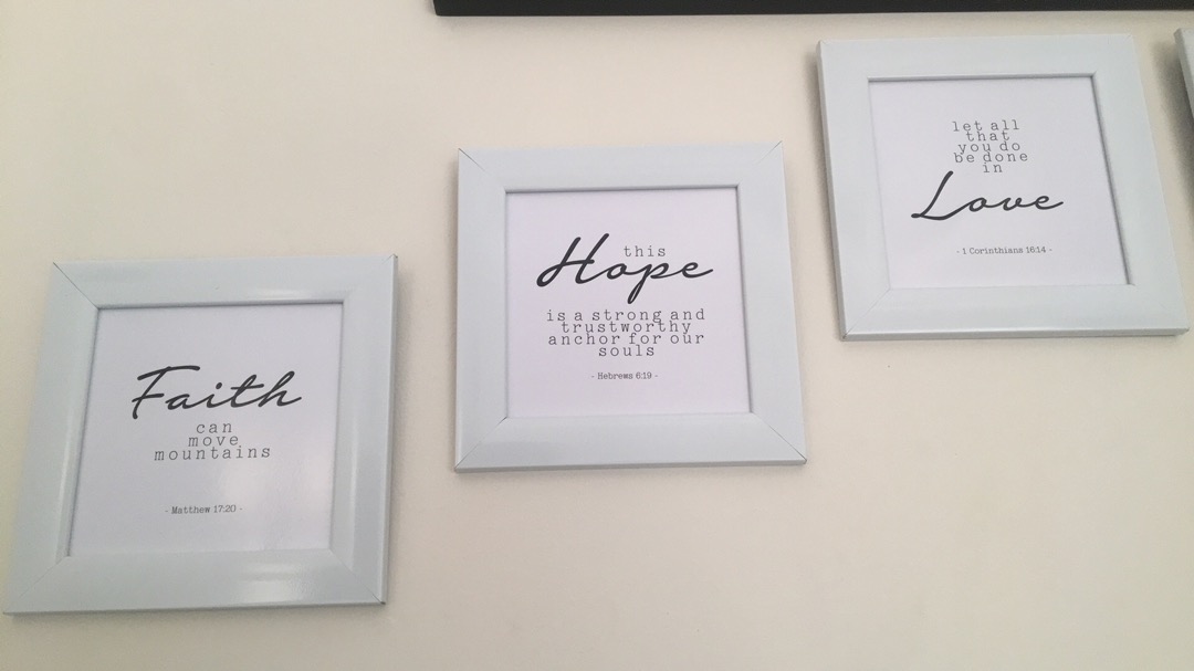 Hiasan Dinding Kristen, Faith, Hope, Love, Pigura Ayat Alkitab,  Bible Wall Decor, Poster Kristen