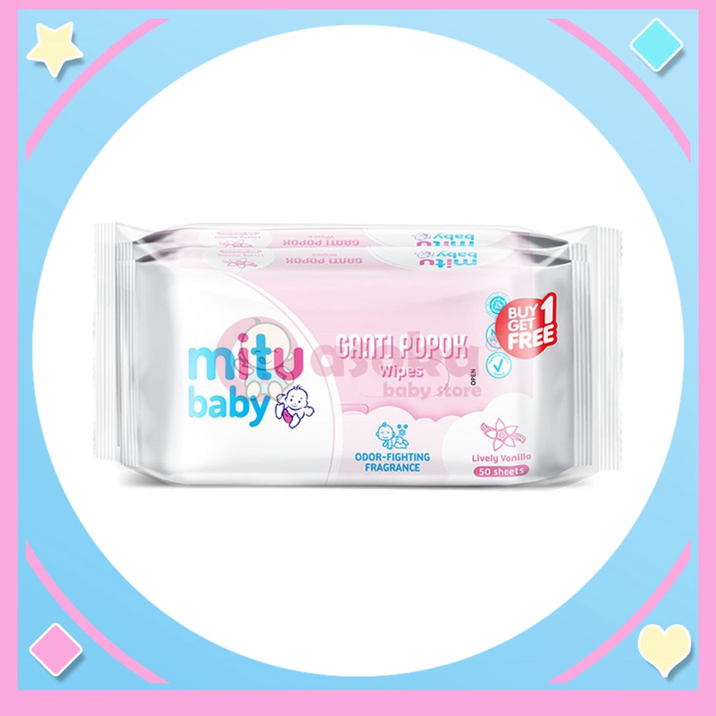 Mitu Baby Wipes Fresh n Clean White 50'S Beli 1 Free 1 ASOKA