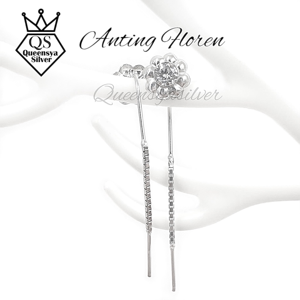 Anting Perak Asli Silver 925 || Lapis Emas Putih || Model Anting Kait/Sulam || Perhiasan Fashion Wanita