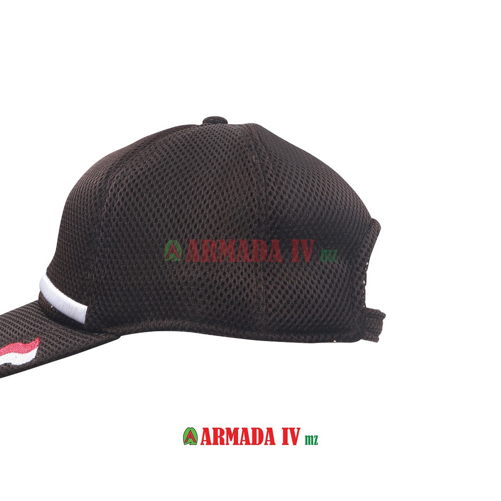 Topi Satpam Pelaksana Lis Putih Coklat Jaring