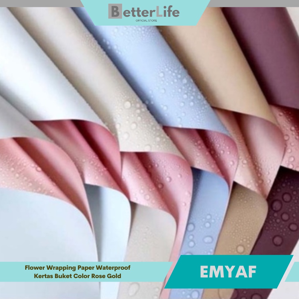 

Better Life - [20 LEMBAR] Flower Wrapping Cellophane Paper Kertas Bouquet Bunga Color Rose Gold - EMYAF