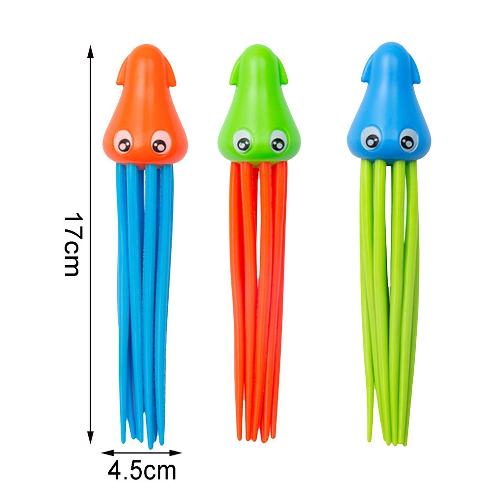 3pcs Children Swimming Octopus Pool Diving Toys Children Funny Octopus Play Water Toys Underwater Training Fun Bath Toys Gift