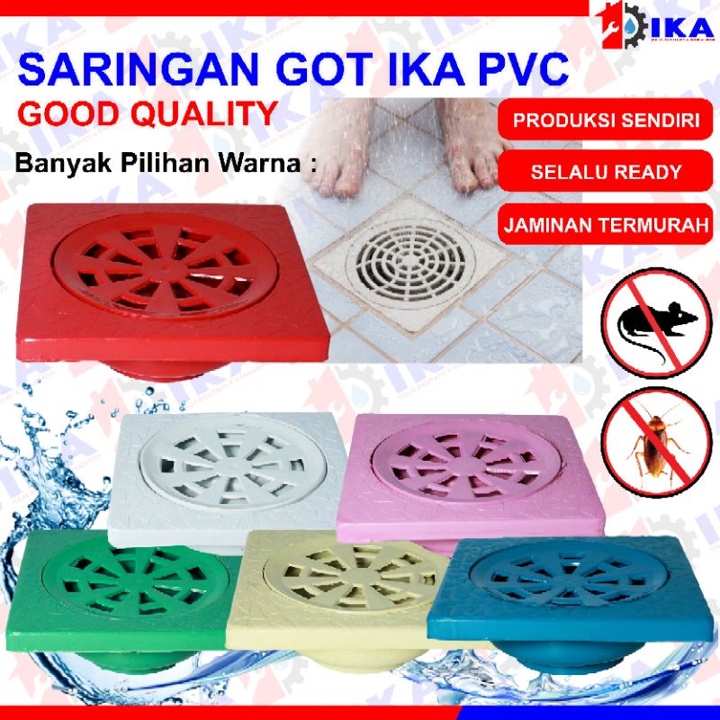 IKA Saringan Got Tebal Plastik PVC Kamar Mandi Toilet Plastic Floor Drain Air WC