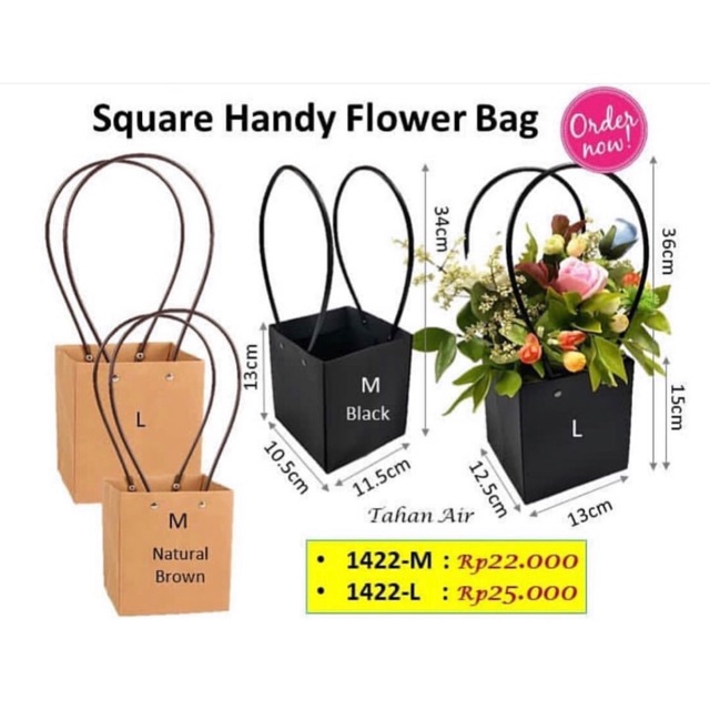 

Square Handy Flower Bag - barang florist - kantong bunga - flower paper bag