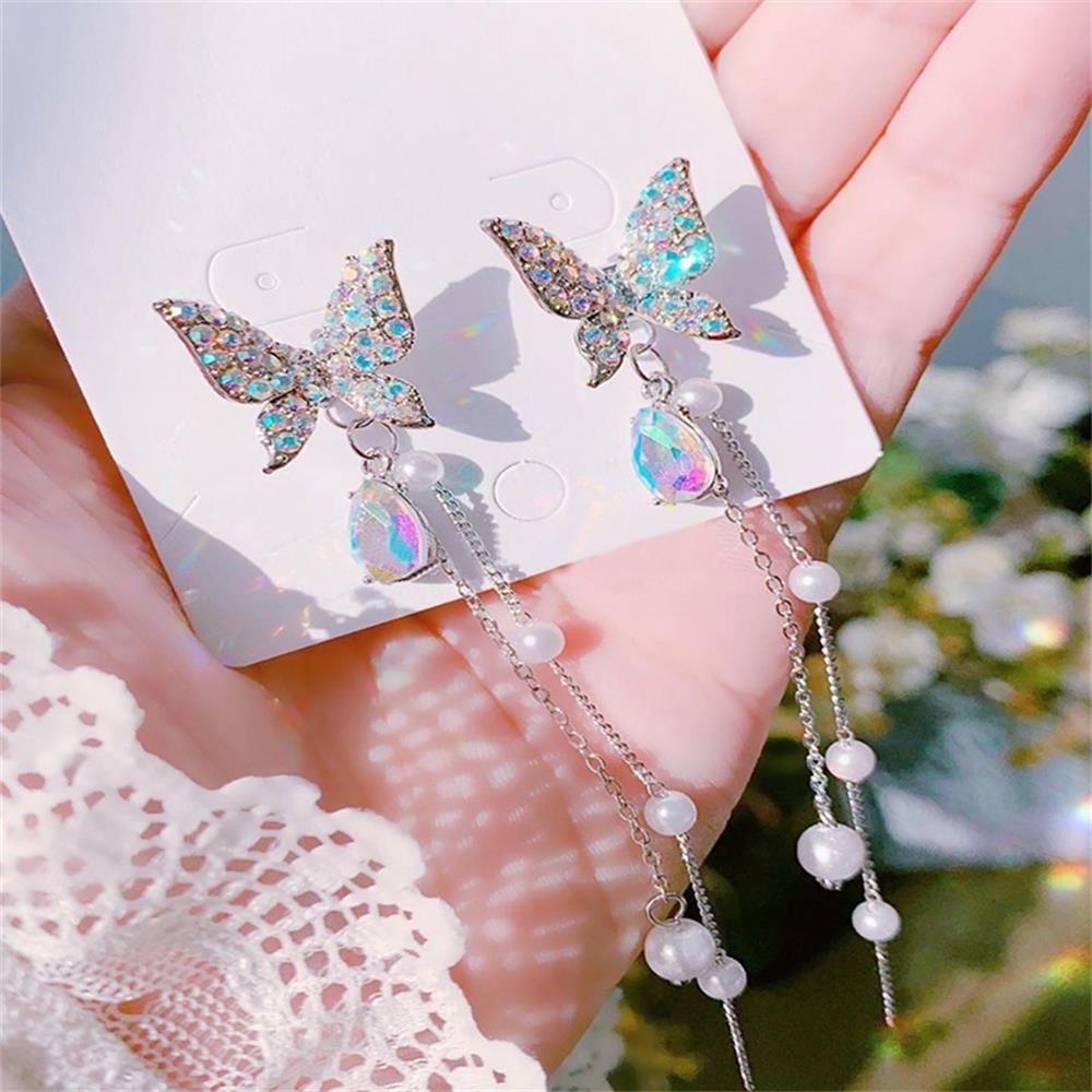 Lily Anting Kupu-Kupu Baru Wanita Fashion Ungu Perak Perhiasan Fashion Shiny Butterfly