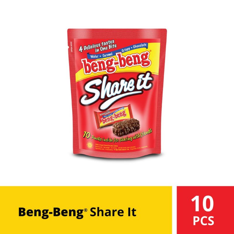 

Bengbeng share it isi 10 pcs @95g wafer coklat bar | wafer beng beng rice crispy snack mayora