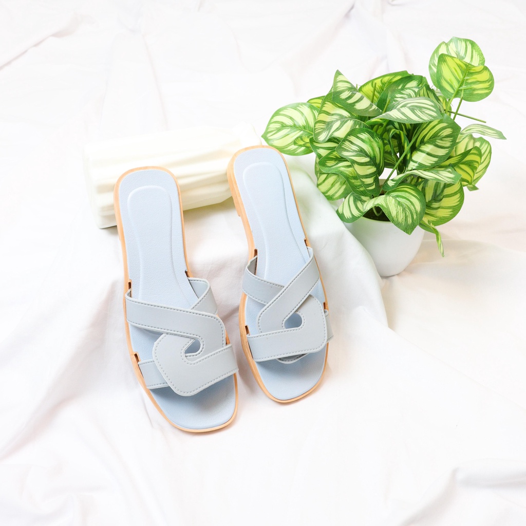 Fiqo Sandal Wanita Slip On Teplek - Demorin Karet