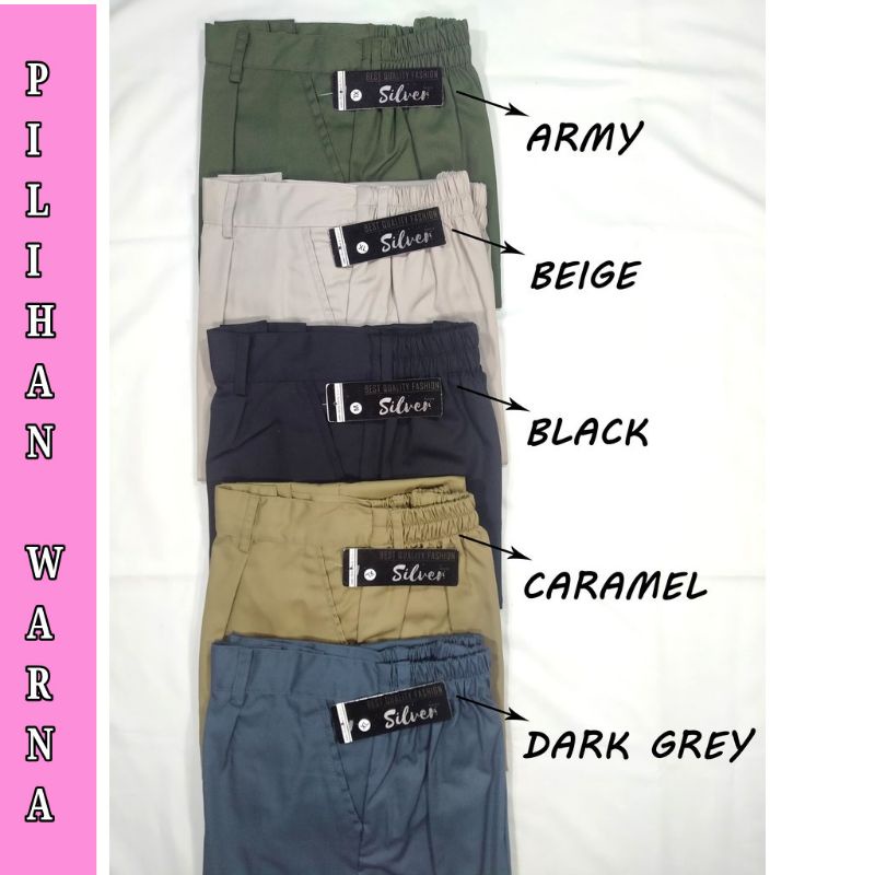 Celana wanita Baggy pants premium Celana panjang wanita  Army Beigi Cream Dusty