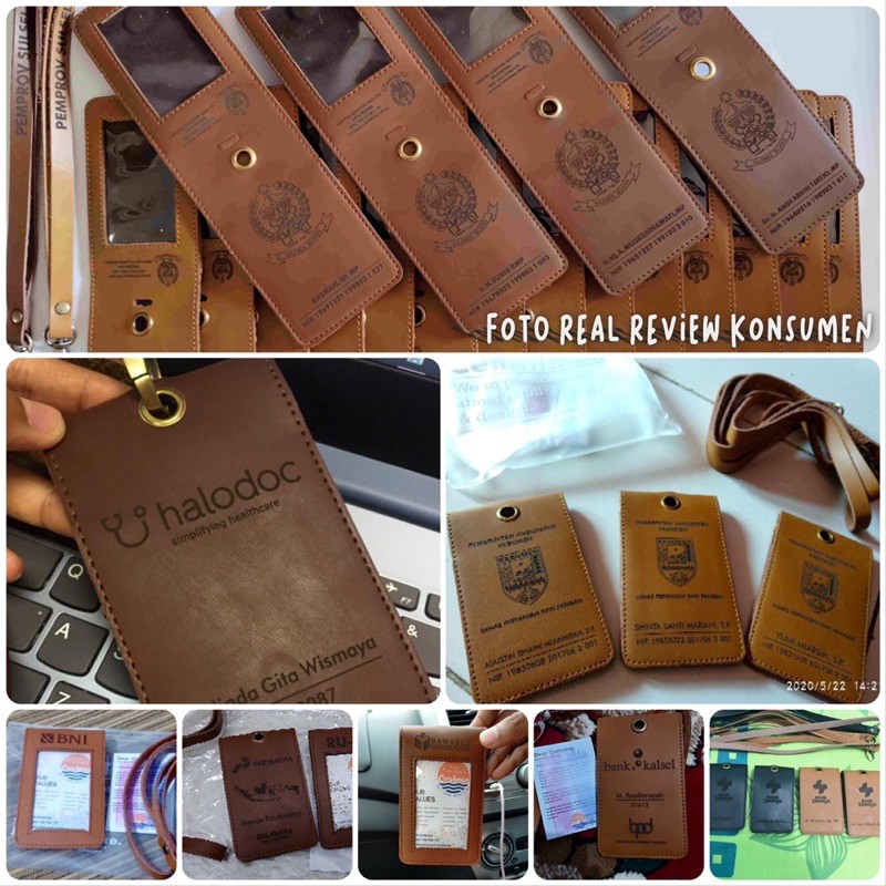 ID Card Holder Magnet Lipat Clip BAHAN FAUX LEATHER PREMIUM IMPORT (DUNDEE)