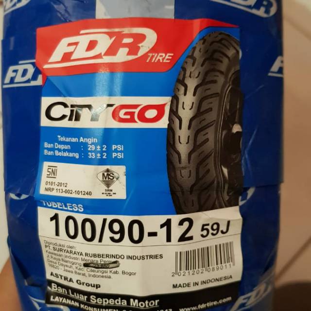 Ban Luar Depan FDR City Go Scoopy 100 / 90 Ring 12 Tubeless