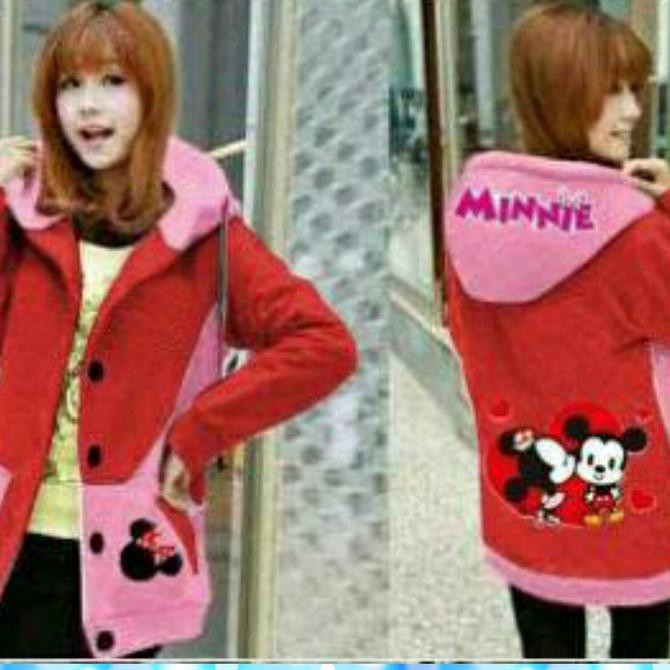 Jaket Hoodie Minnie Kiss Mickey