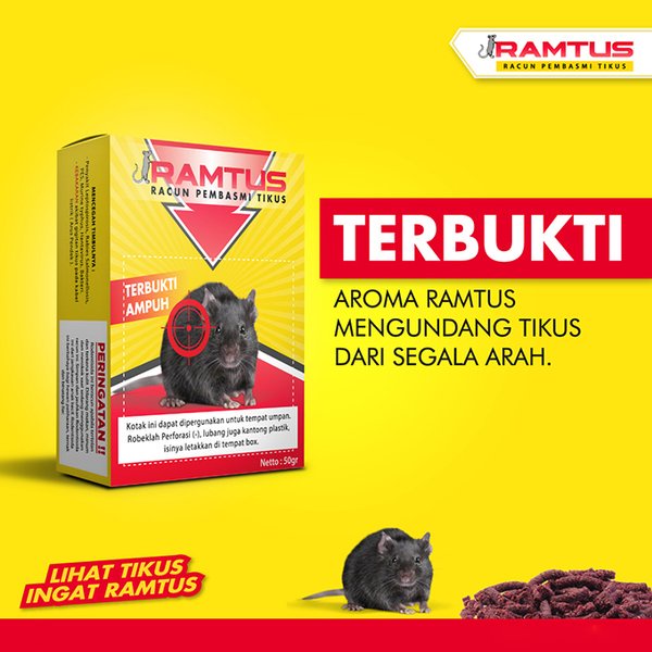 RAMTUS RACUN PEMBASMI TIKUS | OBAT PEMBASMI TIKUS ORIGINAL 50 GR