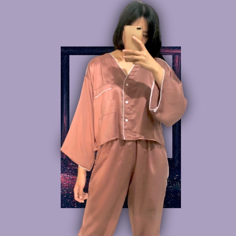 TOOGOODTOSLEEP crop series rosie baju tidur set ALL SIZE