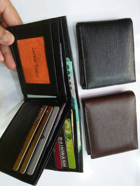 Dompet cowo 3 ruang polos lipat pendek