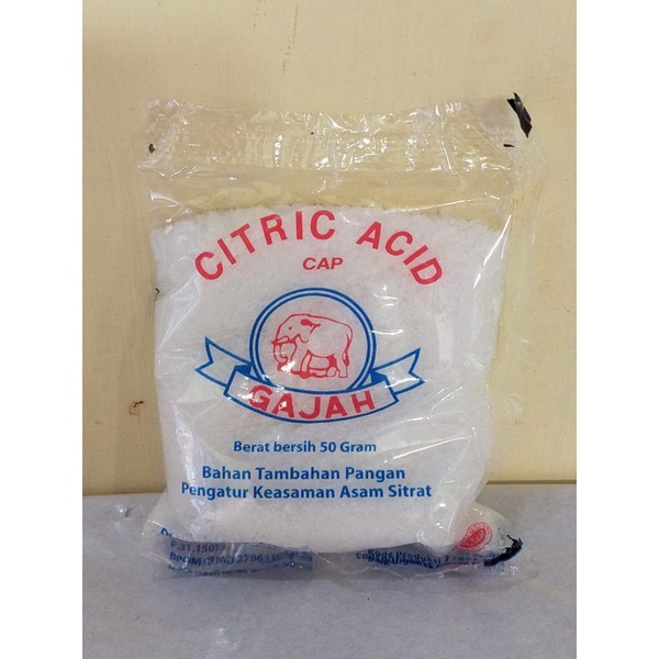 

Citric Acid Cap Gajah 50 gr