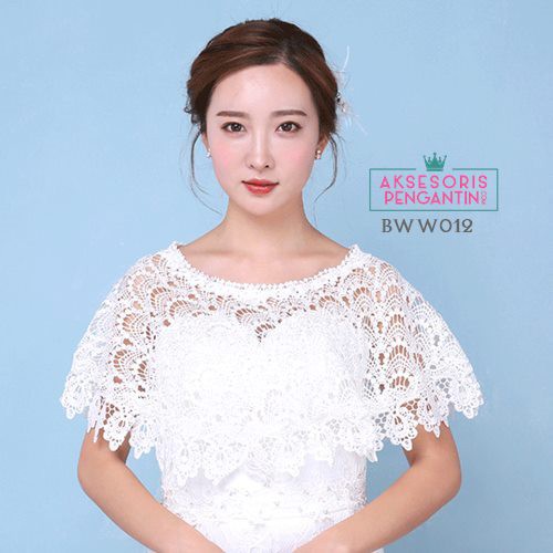 [BISA COD] BOLERO PESTA BROKAT KOREA AKSESORIS PENGANTIN LACE BWW012