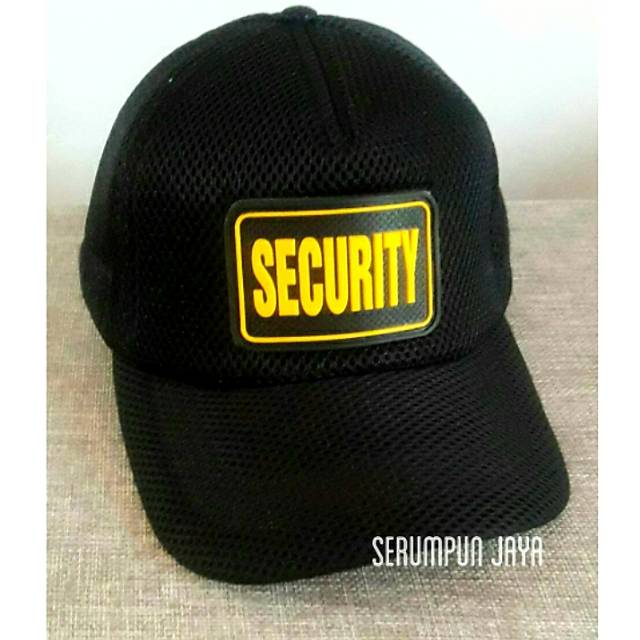 TOPI SECURITY KUNING JARING DOUBLE MESH VELCRO + PATCH