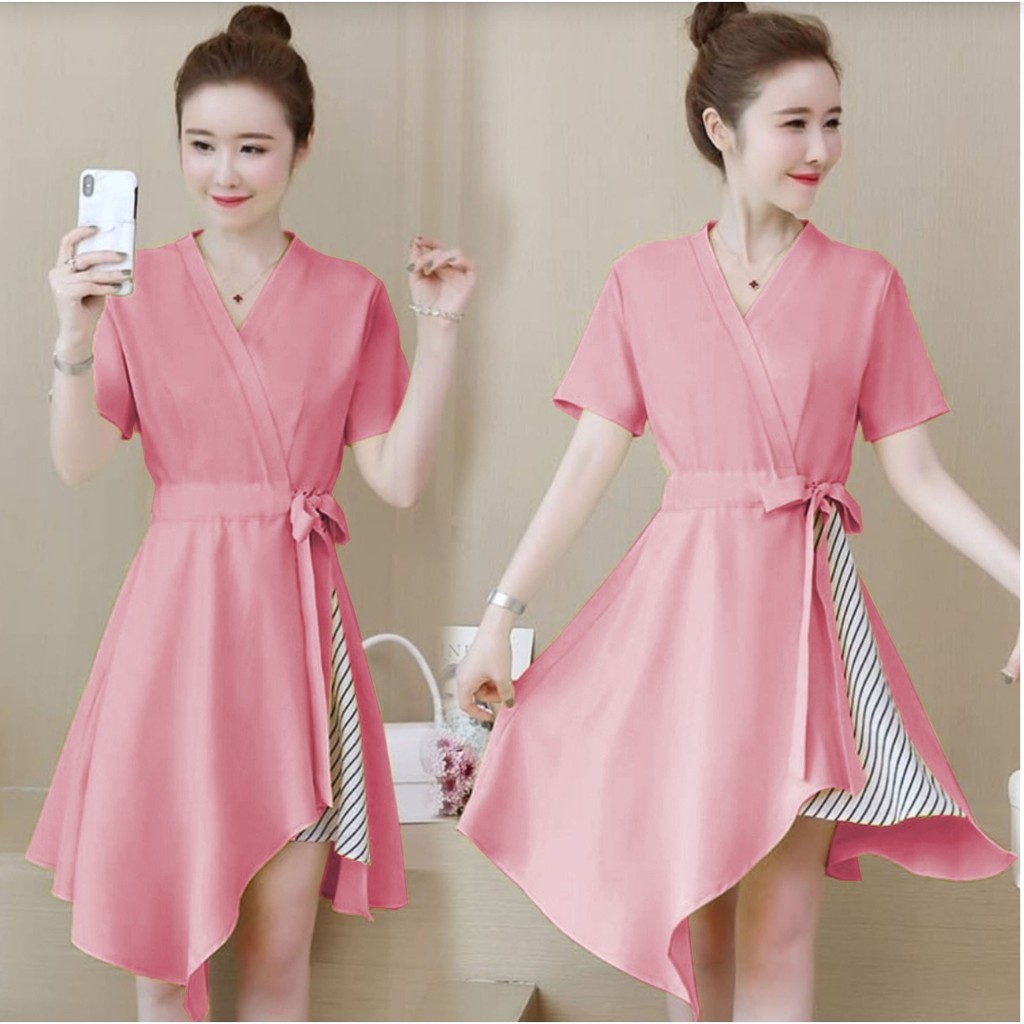 [HNFK] Dress Eliva / Dress Wanita / Dress / Dress Wanita Casual Dress / Dress Batik / Dress Motif / Dress Korea Wanita Terbaru / Dres import