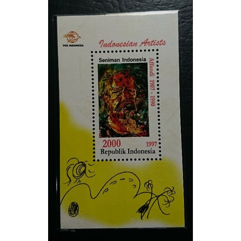 

Souvenir Sheet Indonesia seri Seniman Indonesia 1997