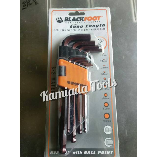 

Kunci L Set Ballpoint uk. 1,5mm - 10mm BLACK FOOT