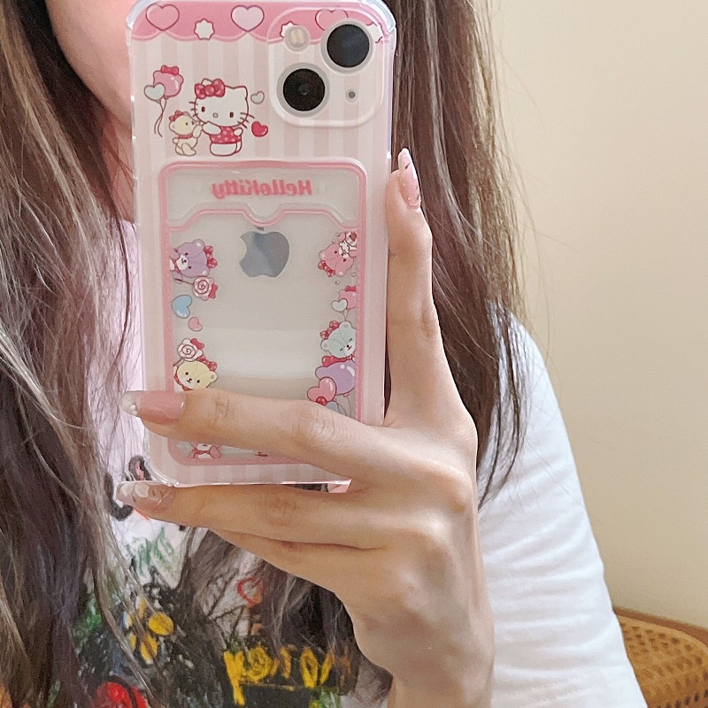 Soft Case Transparan Motif Kartun hellokitty Untuk iPhone 12 13 Pro MAX 11 X XR XS MAX 7 8 Plus