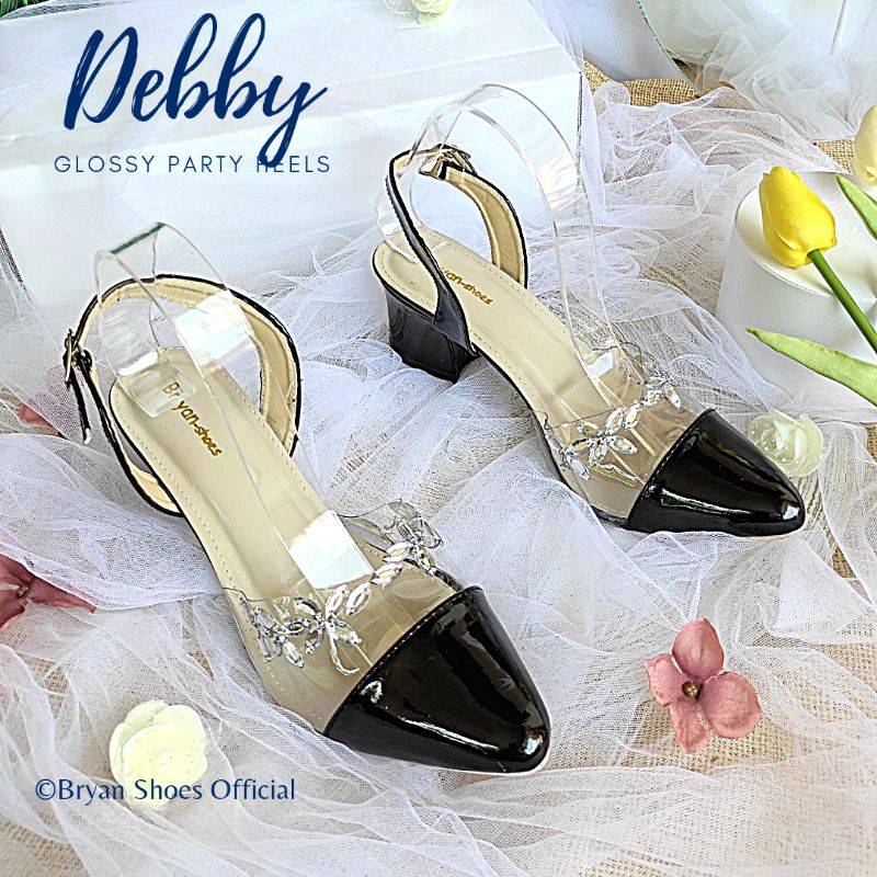 Bryan Debby Heels Glossy Pesta Wedding Mote Tears Drop Tahu 3cm 5cm Bigsize Jumbo 36-40 41 42 43