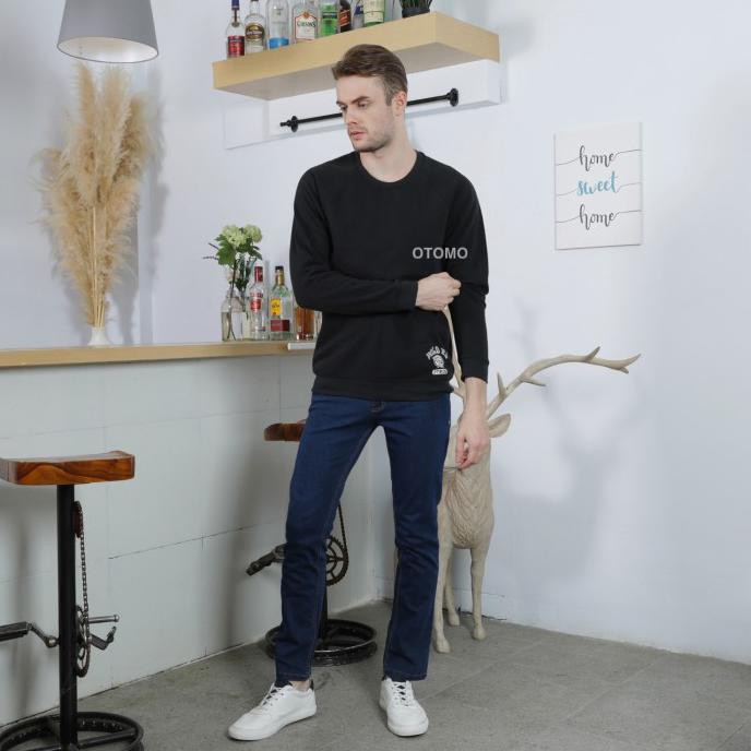 SWEATER POLO RALPH LAUREN CREWNECK FLEECE SWEATSHIRT BLACK ORIGINAL - M