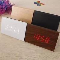 Jam Weker Alarm Kayu Digital Voice Control / JAM KAYU DIGITAL / JAM WEKER KAYU DIGITAL LED Triangle