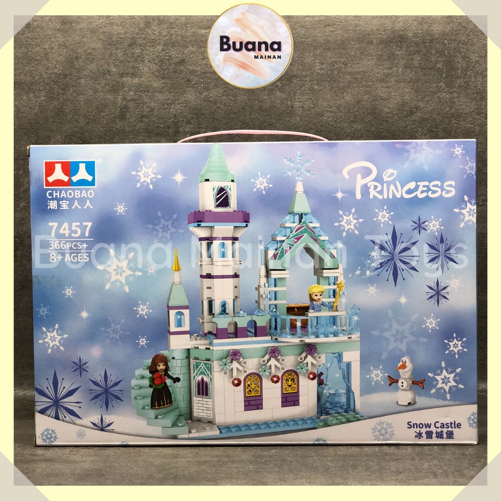 BRICKS CHAOBAO PRINCESS ICE CASTLE FROZEN MAINAN EDUKASI ANAK CEWE PEREMPUAN BRICK KASTIL 7457