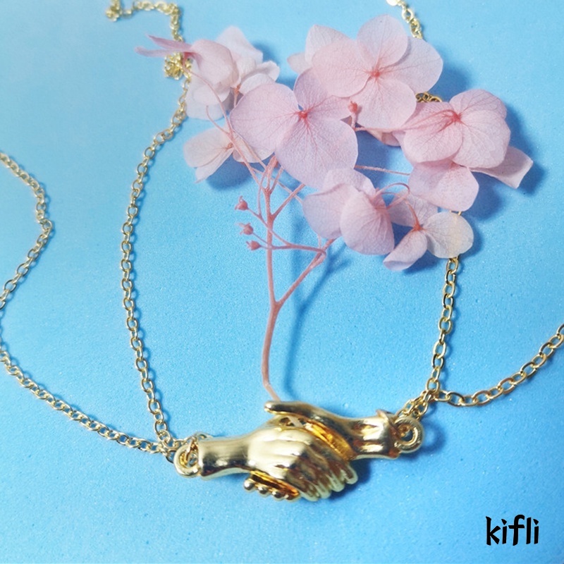 2 pcs,Jabat Tangan Beberapa Kalung,Rantai Klavikula,untuk Wanita dan Pria Hadiah