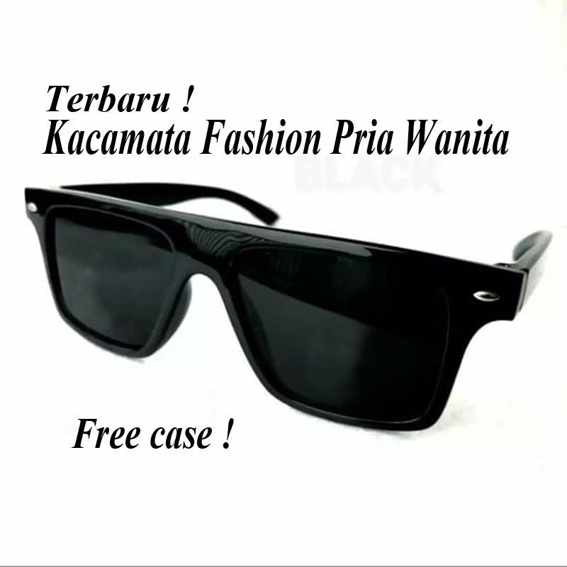 Terbaru Kacamata PWG Kotak Pria Wanita Kacamata Hitam kacamata fashion Sunglasses Aviator Free Case