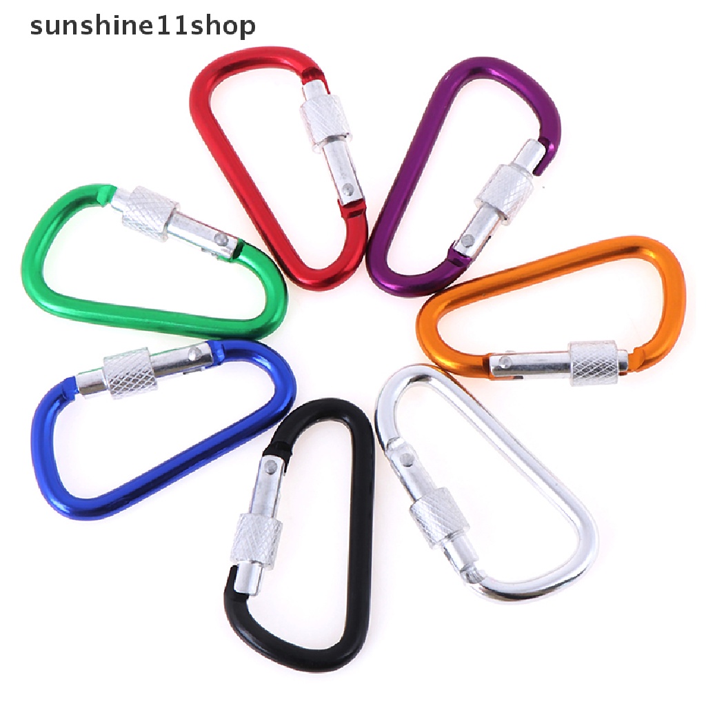 Sho 2pcs Carabiner D-Ring Bahan Aluminum Untuk Gantungan Kunci