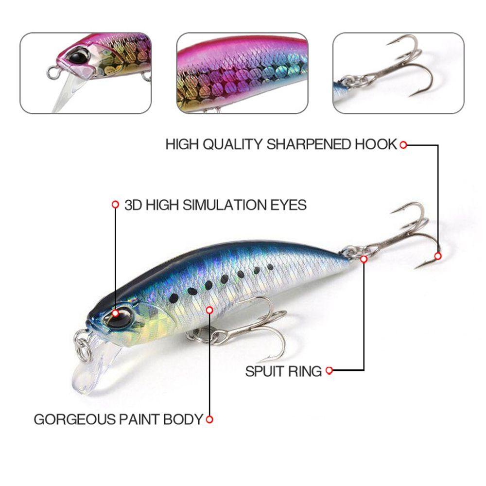 Umpan Ikan Kecil Tenggelam TOP 48mm/4.8g Crankbaits Tackle Minnow Lures