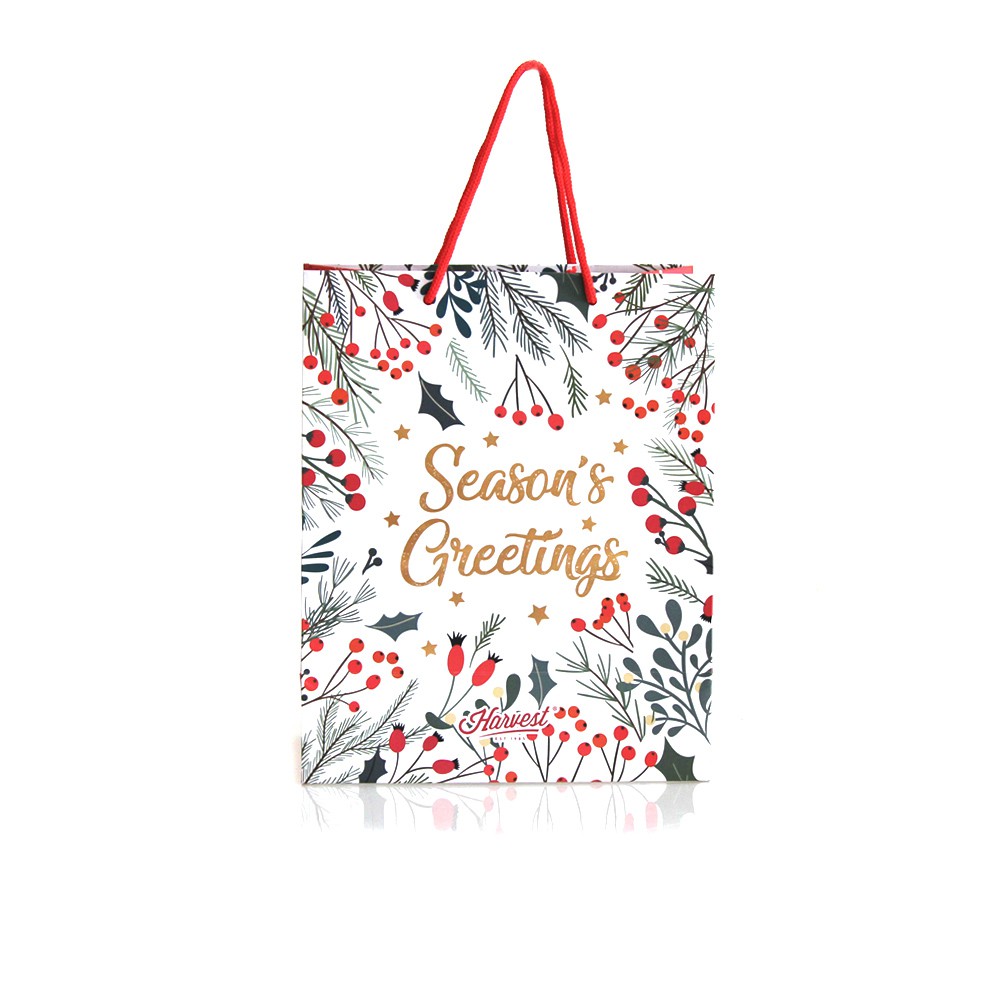 

Paper Bag Natal / Christmas Xmas Carol - White