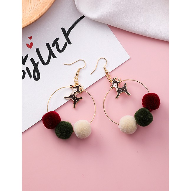 LRC Anting Gantung Fashion Multi-color Fully Ball Decorated Earrings