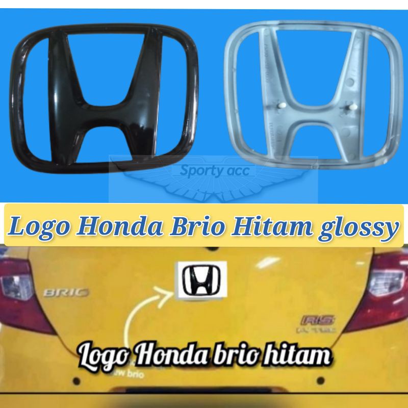 Logo Honda emblem honda Brio hitam glosyy