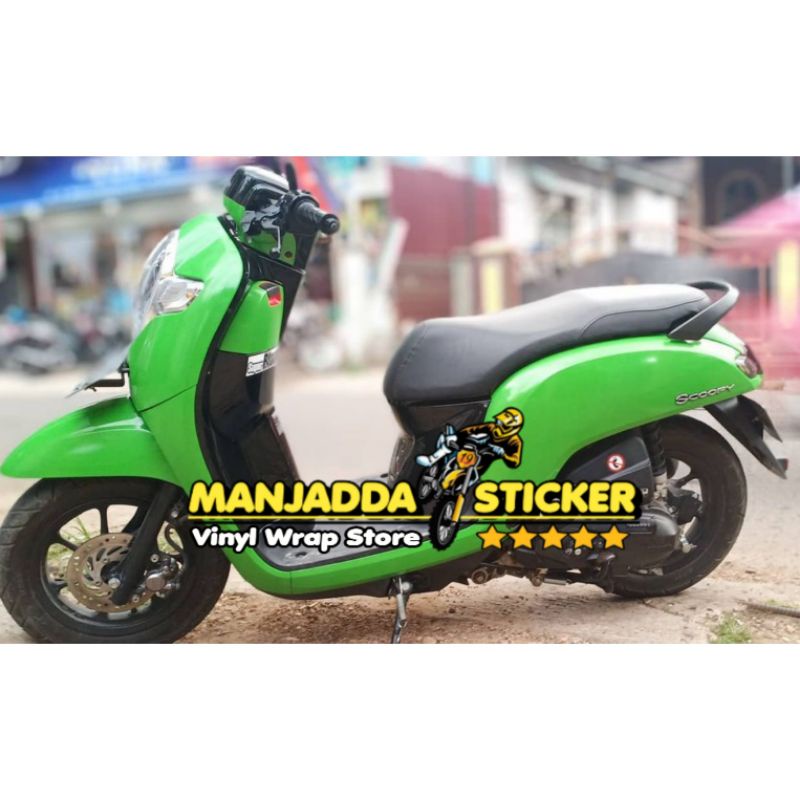 STIKER SKOTLET MOTOR WARNA HIJAU DAUN