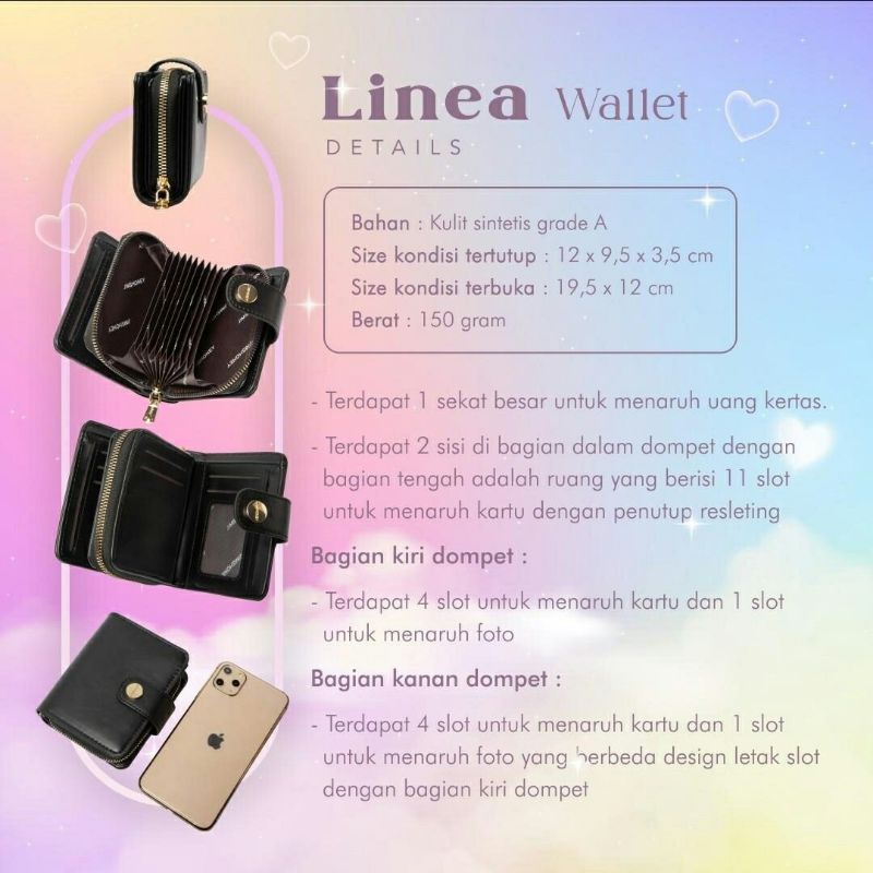 Jims Honey Linea wallet Dompet Kartu Dompet Lipat