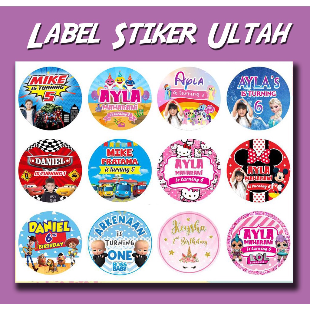 Label Stiker Ultah / Stiker Nasi Kotak / Stiker Aqiqahan / Sticker Bento custom murah