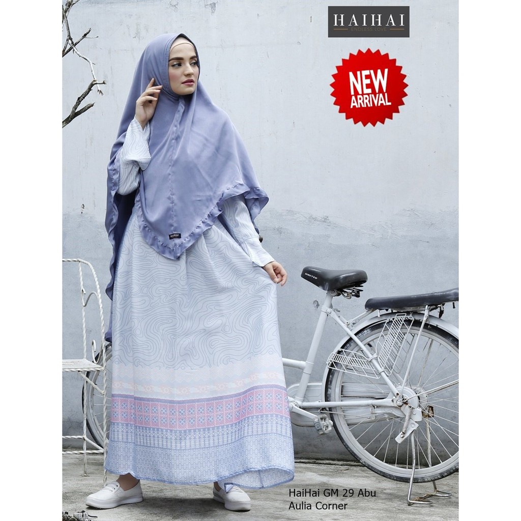 PROMO TERMURAH Model Busana Muslim HaiHai GM 29 Abu ORIGINAL Baju Gamis Pesta