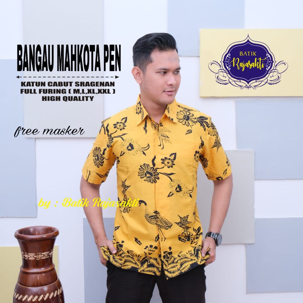 BATIK PRIA TERBARU S M L XL XXL BAJU kemeja batik pria lengan PENDEK PREMIUM BSO OFFICIAL