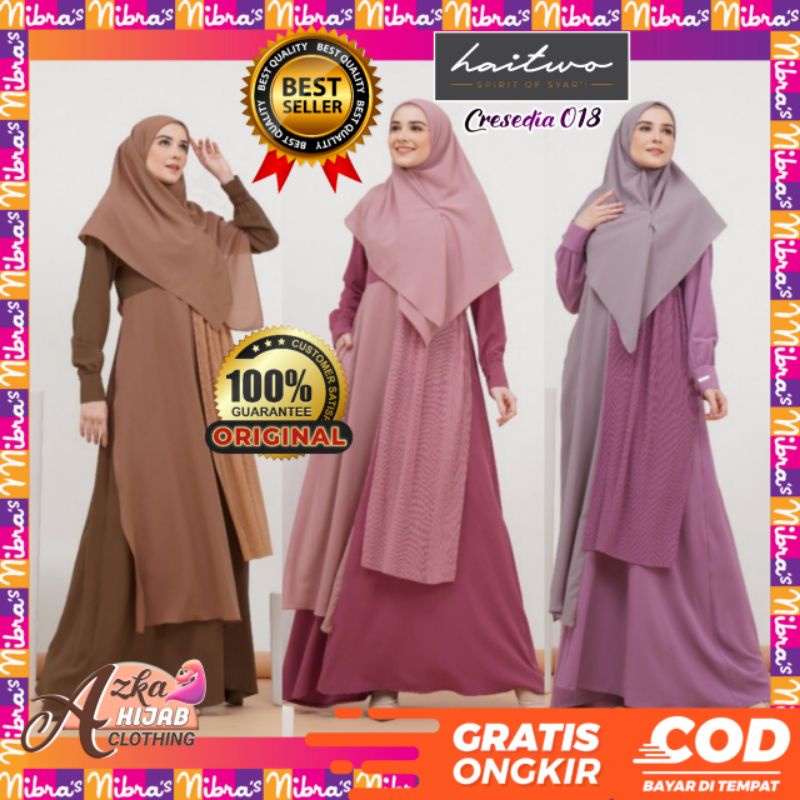 HAITWO CRESEDIA 018 GAMIS SET KHIMAR / GAMIS SYARI SET KHIMAR SYARI TERBARU 2022 / GAMIS SET JILBAB 