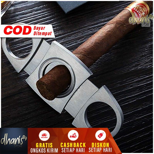 Cohiba Pemotong Rokok Cerutu Stainless Steel Cigar Cutter Double Blade Crutu Murah