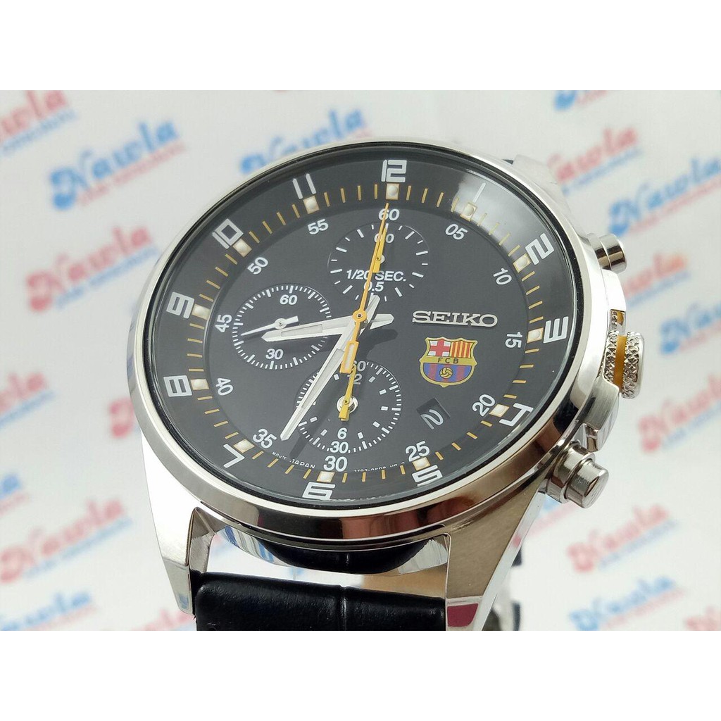 Seiko Quartz SNDD25P1 Chronograph FC Barca Leather | Jam Pria SNDD25