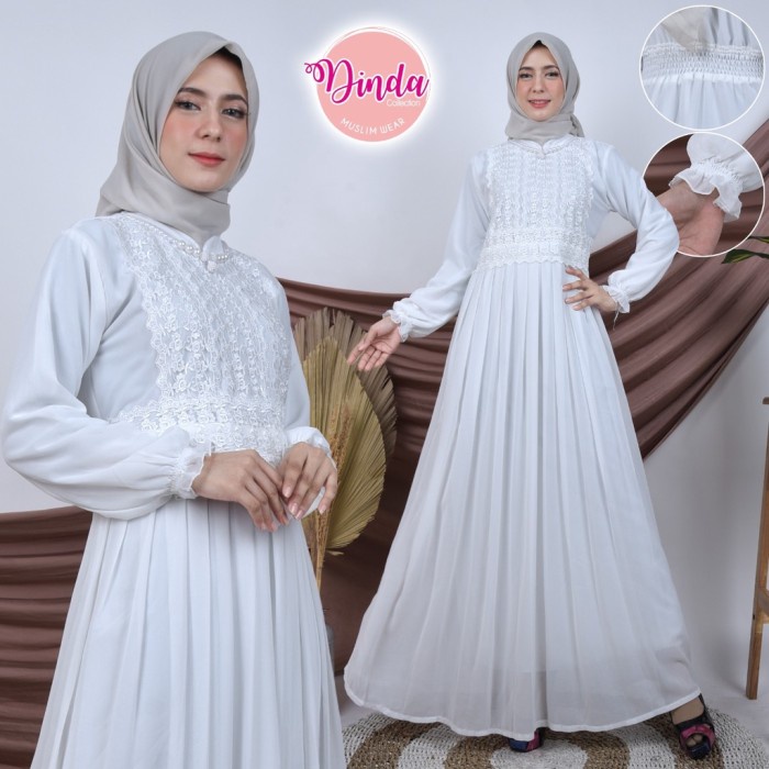 Plisket Gamis Baju Lebaran Busana Baju Gamis Gamis Putih Muslim Wanita