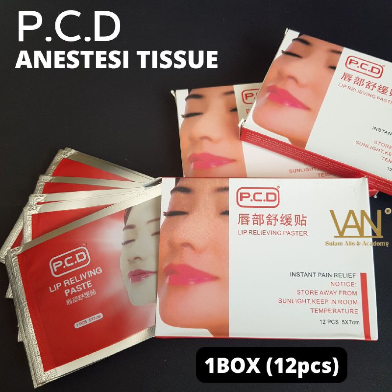 PCD ANASTESI TISSUE LIP RELIEVING PASTER / ANESTESI BIBIR TISSUE PCD (SATUAN)